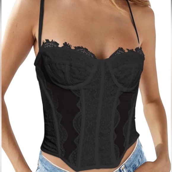NWT Black Corset Top - Picture 3 of 11